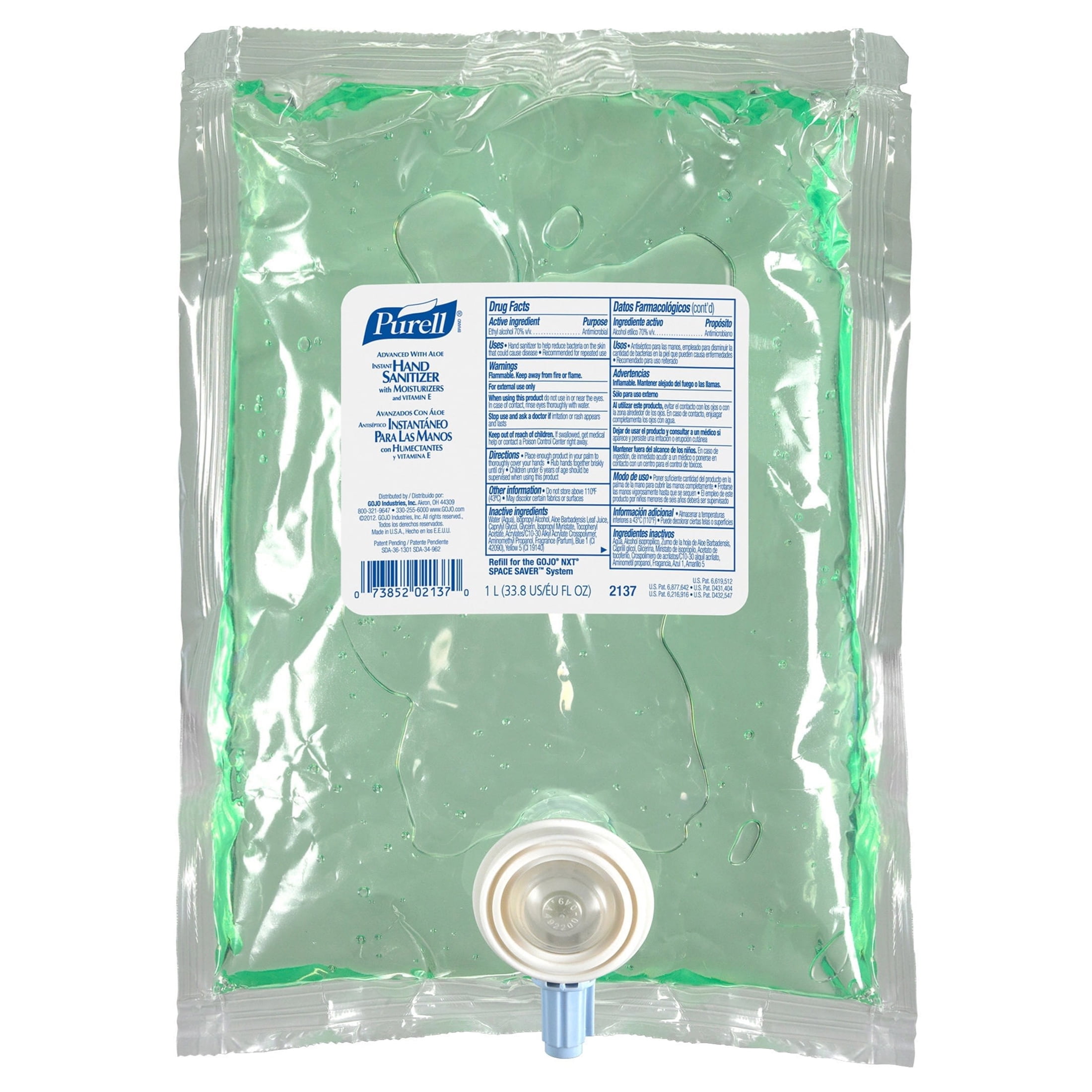 PURELL®, GOJ213708, NXT Aloe Hand Sanitizing Refill, 1 Each, 33.8 fl oz (1000 mL)