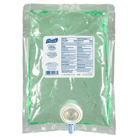 PURELL®, GOJ213708, NXT Aloe Hand Sanitizing Refill, 1 Each, 33.8 fl oz (1000 mL)