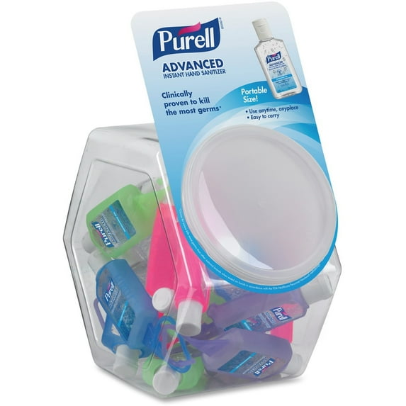 PURELL®, GOJ390025BWL, Hand Sanitizer Jelly Wrap Display Bowl, 25 / Carton, Clear,Blue,Green,Purple,Magenta