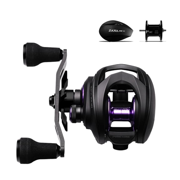 PURELURE ZANA MAX Baitcasting Reel, SV+DC Dual Brake System Fishing Reel with Extra DC Side Cover+DC Spool, 7.3 Gear Ratio 22LB Drag, Aluminum Frame, Left Hand