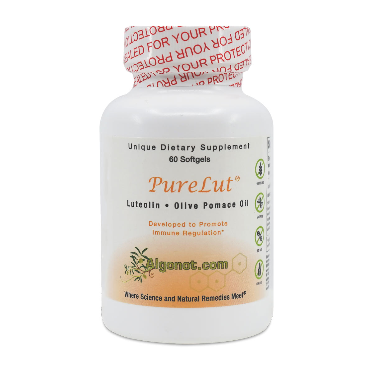 PureLut Pure liposomal Luteolin 60 gelcap, Patented Combination of