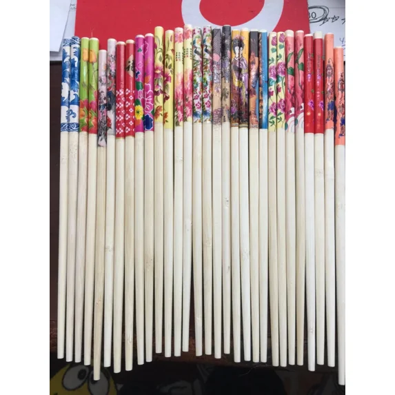 PURELY- 10 Pairs Assorted Beautiful Design Chinese Wooden Chopsticks