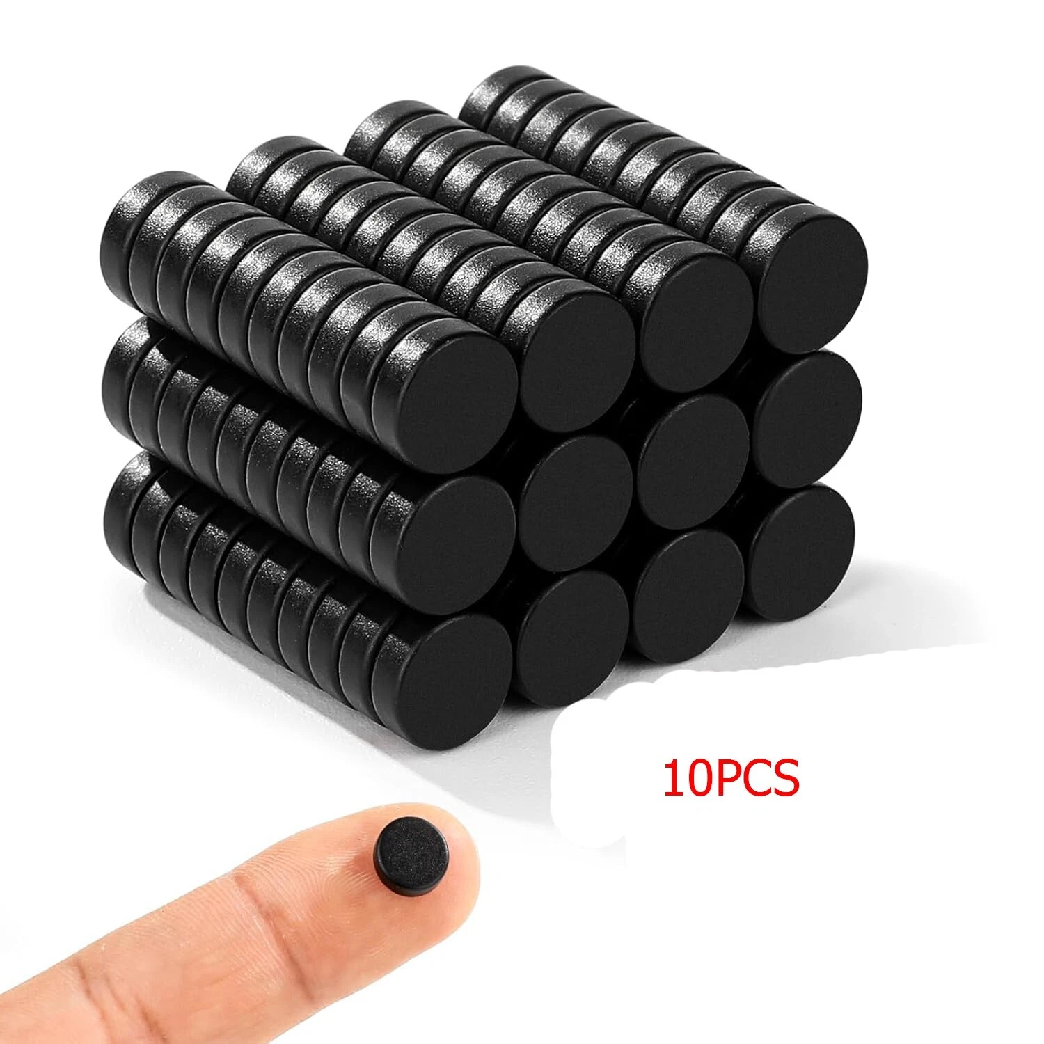PURELY- 10 Pcs 8X3Mm Black Rare Earth Neodymium Refrigerator Magnets For Home & Garden