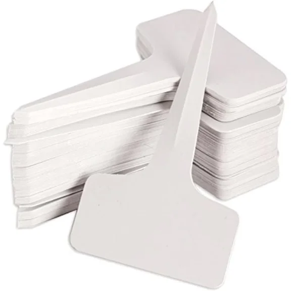 PURELY- 100 Pcs 6X10Cm Plastic Plant T-Type Tags For Garden Labeling