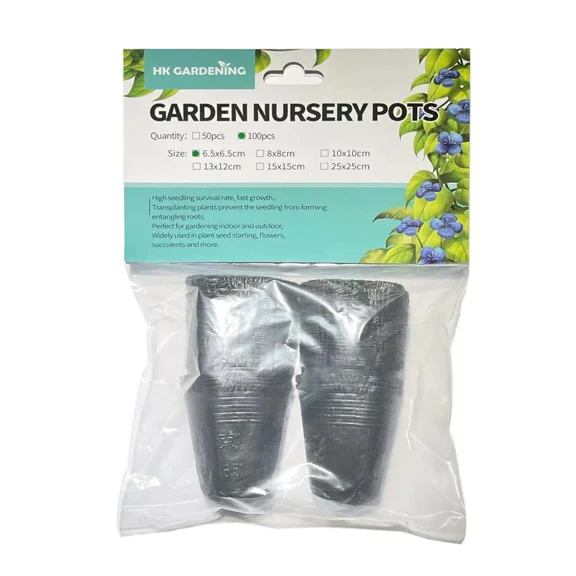 PURELY- 100Pc 6.5Cmx6.5Cm Plant Flower Pots Outdoor Living Garden Nursery Raising Bag