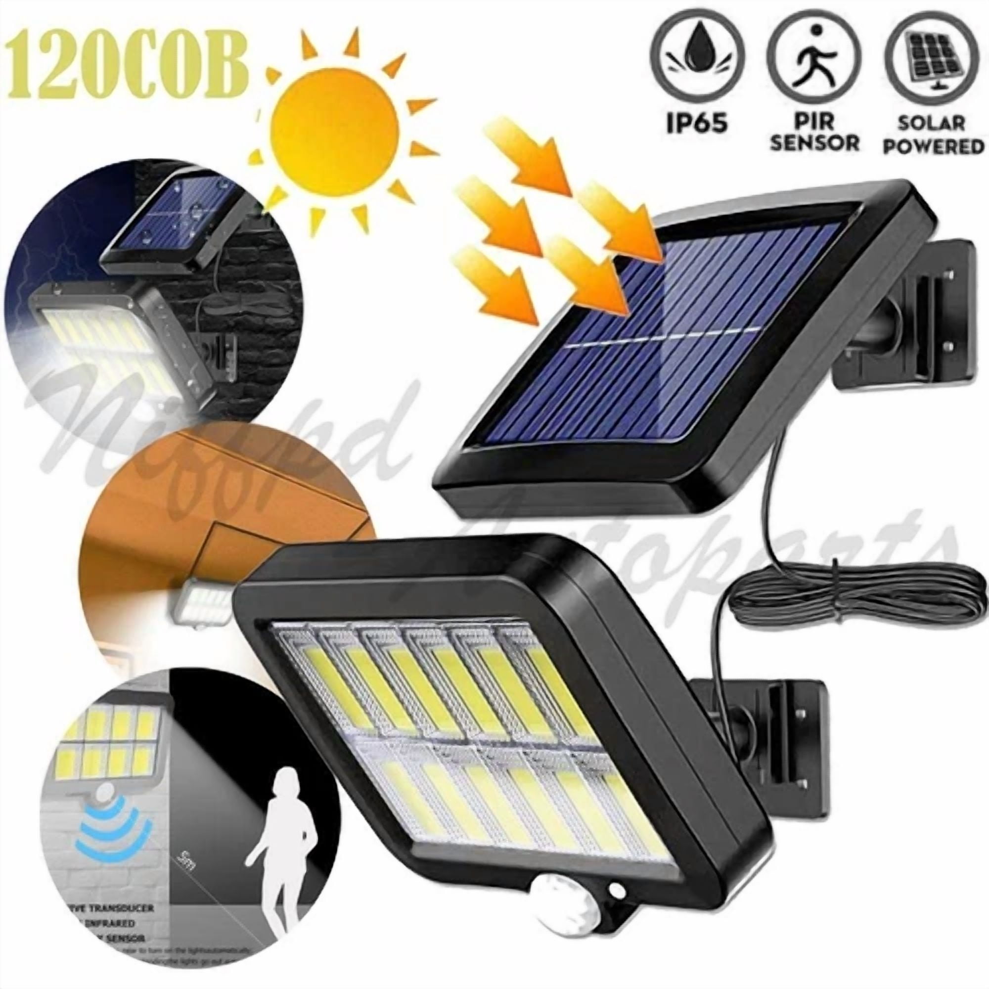 PURELY- 1200000Lm Led Solar Street Light Security Flood Lamp Motion Sensor Outdoor Wall