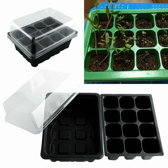 PURELY- 12Holes Seed Planting Box Set Nursery Pot Plant Grow Garden Germination Kit