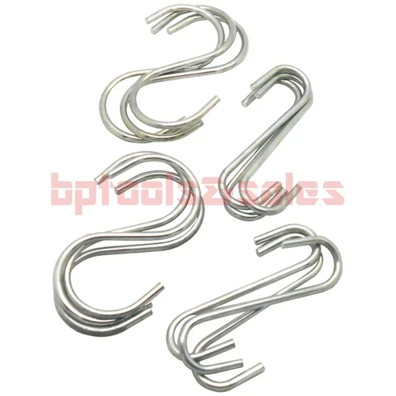 PURELY- 12Pc Chrome S-Hook Pot Hanging Hook Home Shop Garden Garage Kitchen Hanger