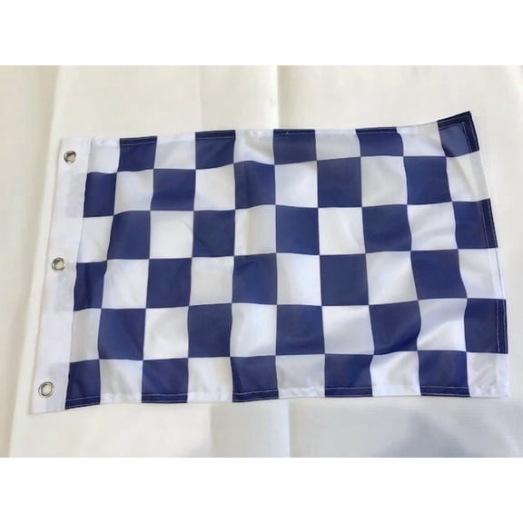 PURELY- 12X18 12"X18" Blue And White Checkered Race Flag With Grommets Boat Car Garden 2