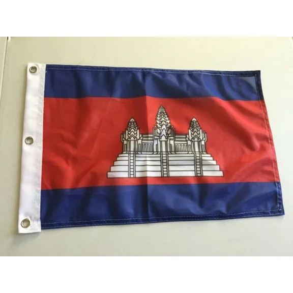 PURELY- 12X18 12"X18" Cambodia Sleeve Flag Boat Car Garden19