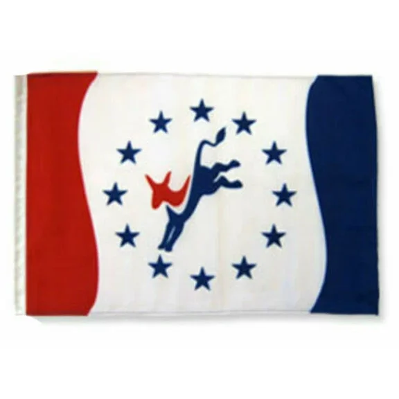 PURELY- 12X18 12"X18" Democratic Party Political Donkey Sleeve Flag Boat Car Garden