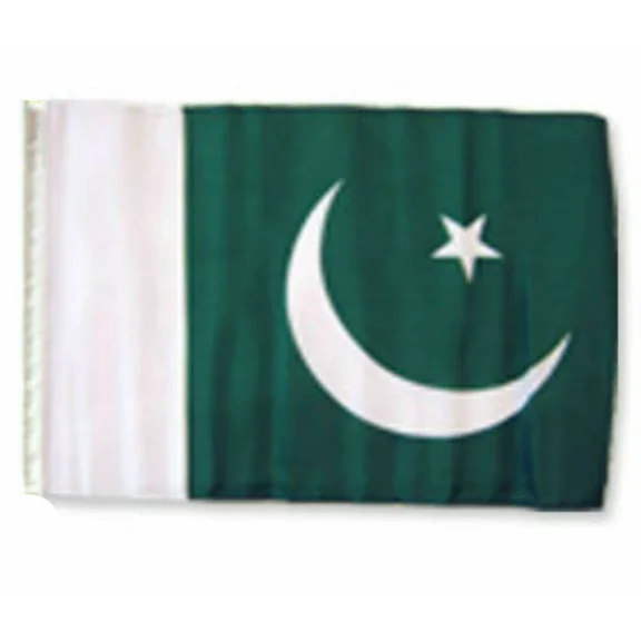 PURELY- 12X18 12"X18" Pakistan Sleeve Flag Boat Car Garden 100D