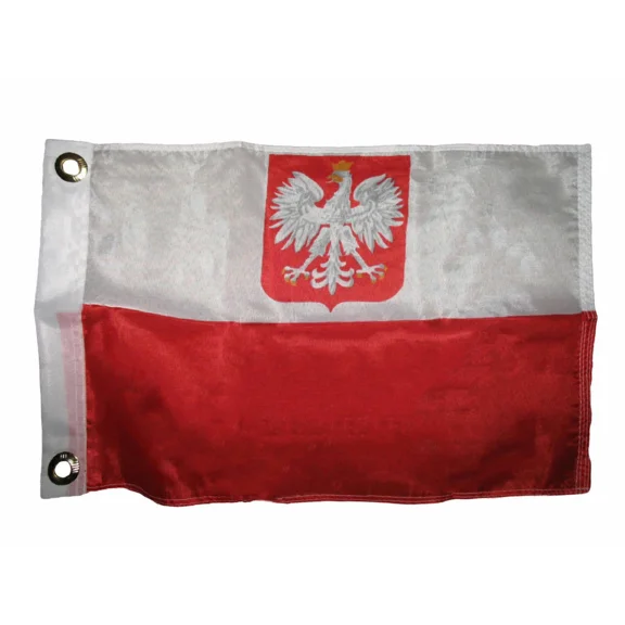 PURELY- 12X18 12"X18" Poland Polish Eagle Grommets Flag Boat Car Garden 2 Grommets A3
