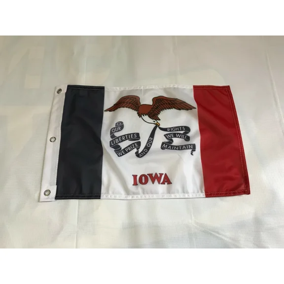 PURELY- 12X18 12"X18" State Of Iowa Sleeve Flag Boat Car Garden Grommets 3, Bx 4