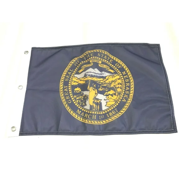 PURELY- 12X18 12"X18" State Of Nebraska Super Polyester Flag Boat Car Garden 3 Grommet 4
