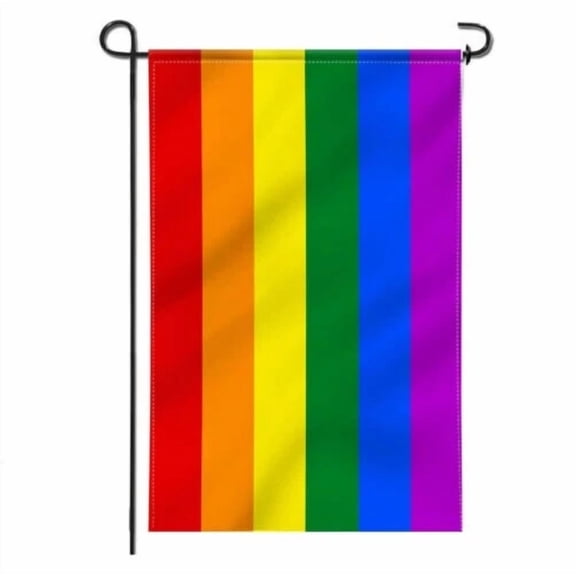 PURELY- 12X18 Inch Rainbow Flag 6 Stripes Gay Pride Banner Lgbt Garden Flag Outdoor