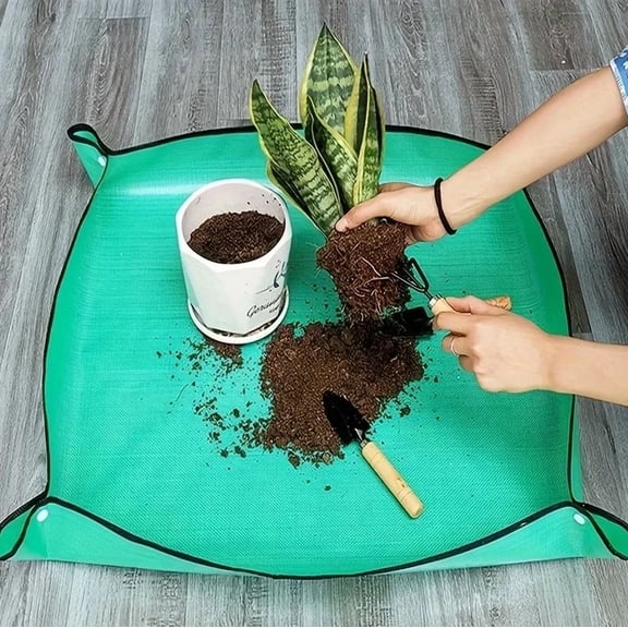 PURELY- 1Pc Foldable Gardening Planting Mat Waterproof Potting Pad 19.7 X 19.7 In - New