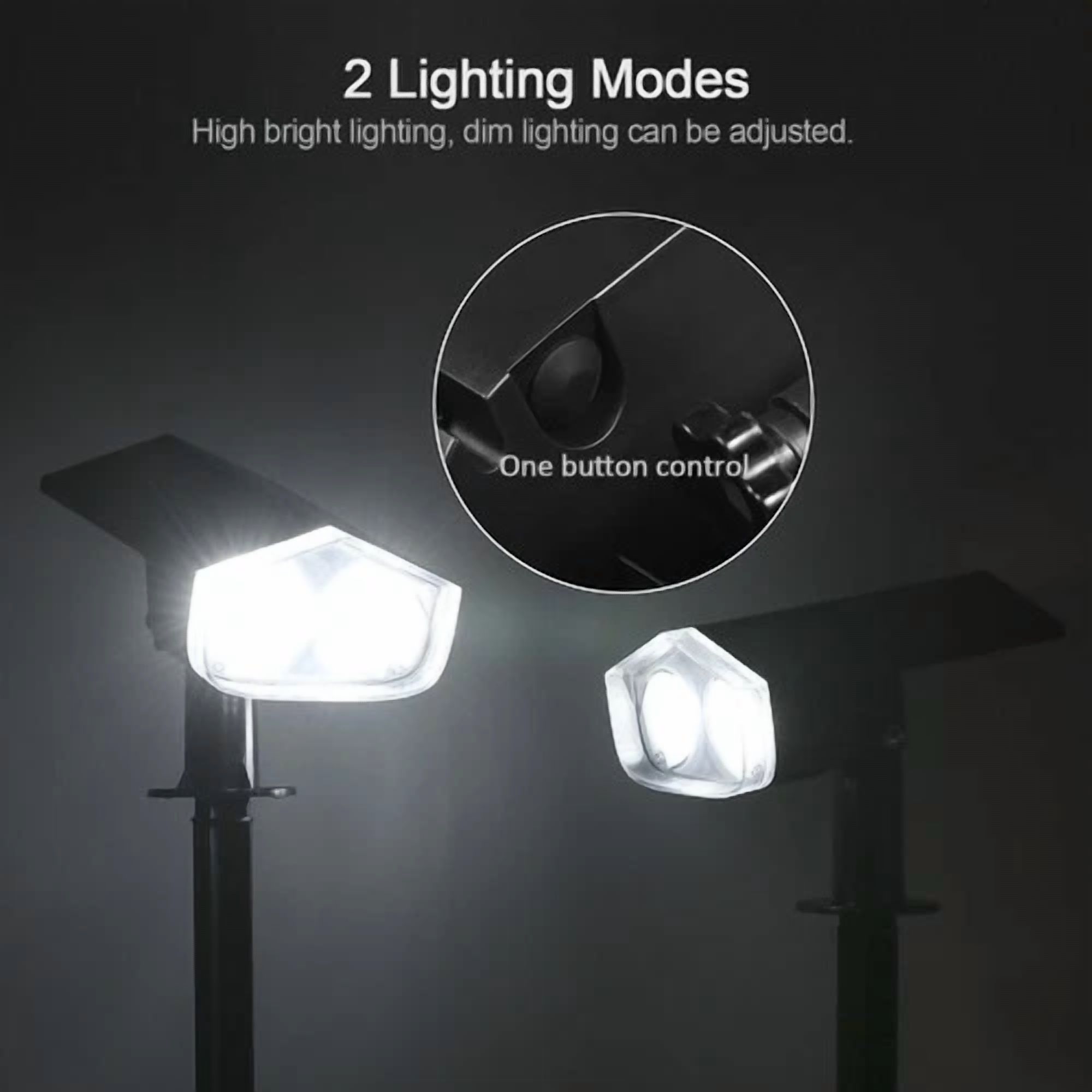 PURELY- 2 Solar Powered Lawn Lamp High Bright Outdoor Spotlights For ...