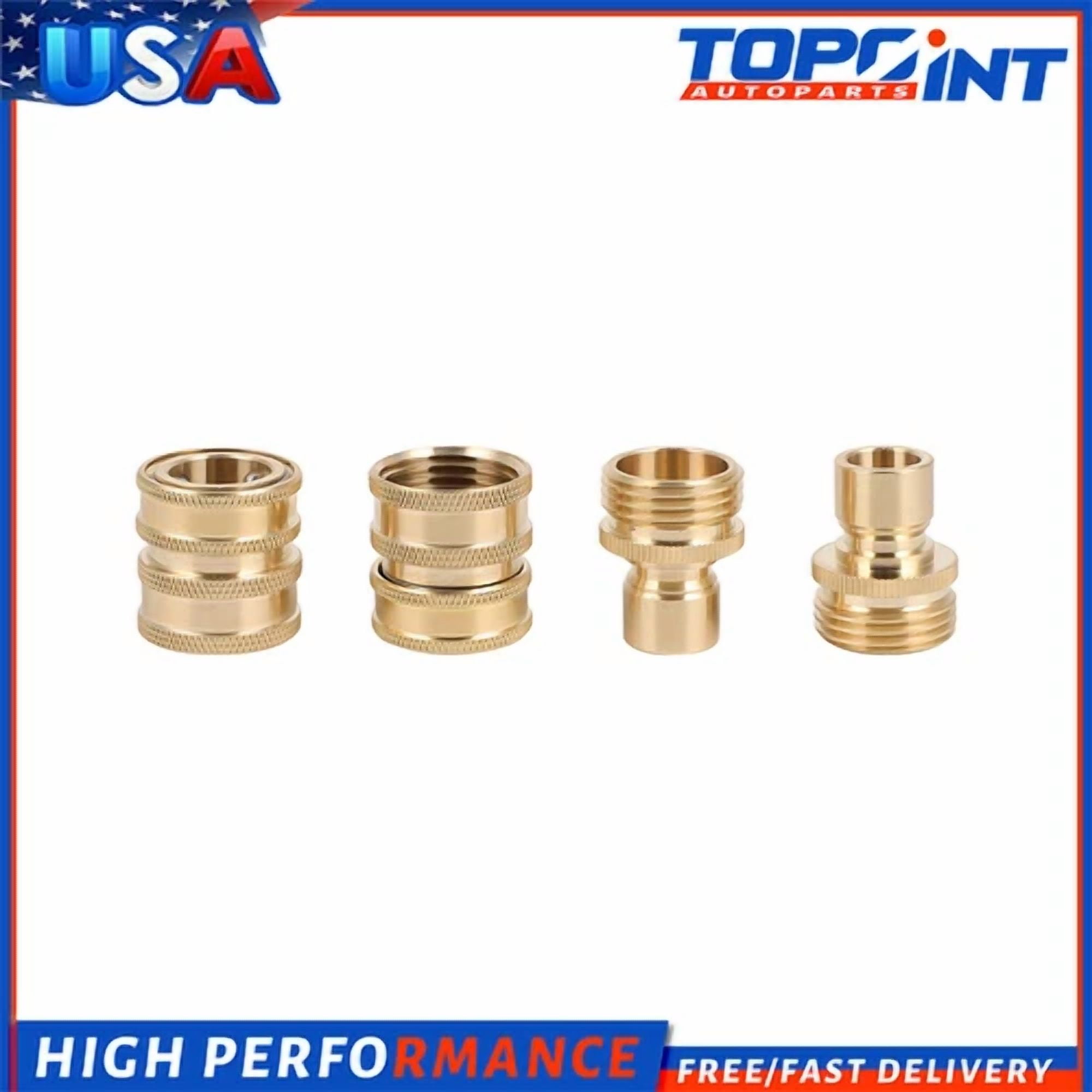 PURELY- 3/4" Garden Hose Quick Connect Water Hose Fit Brass Female Male Connector 2Pcs