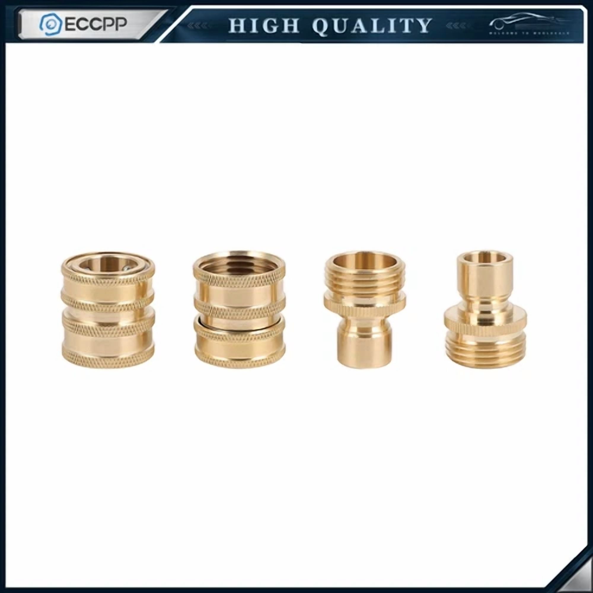 PURELY- 3/4" Garden Hose Quick Connect Water Hose Fit Brass Female Male Connector 2Pcs