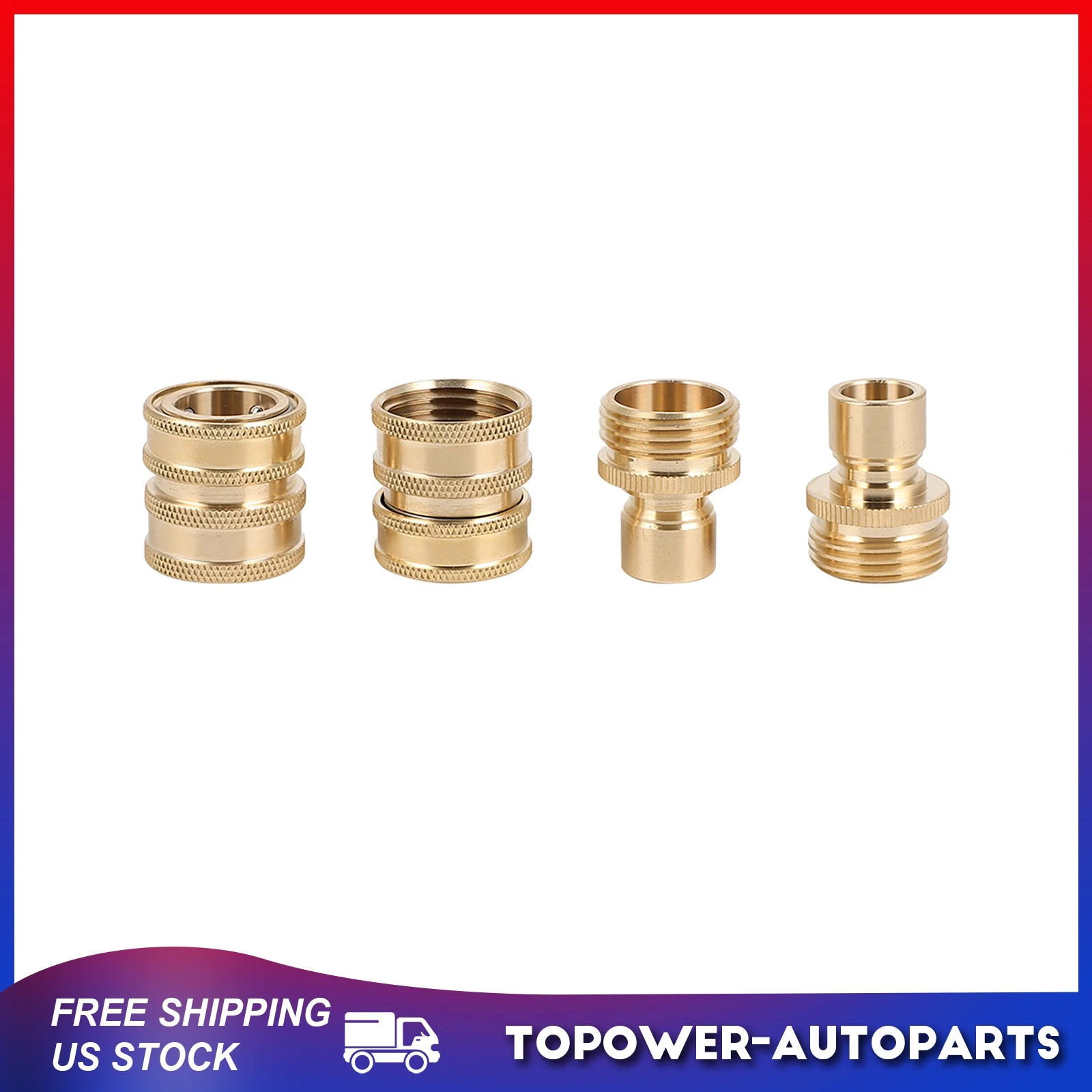 PURELY- 3/4" Garden Hose Quick Connect Water Hose Fit Brass Female Male Connector 2Pcs