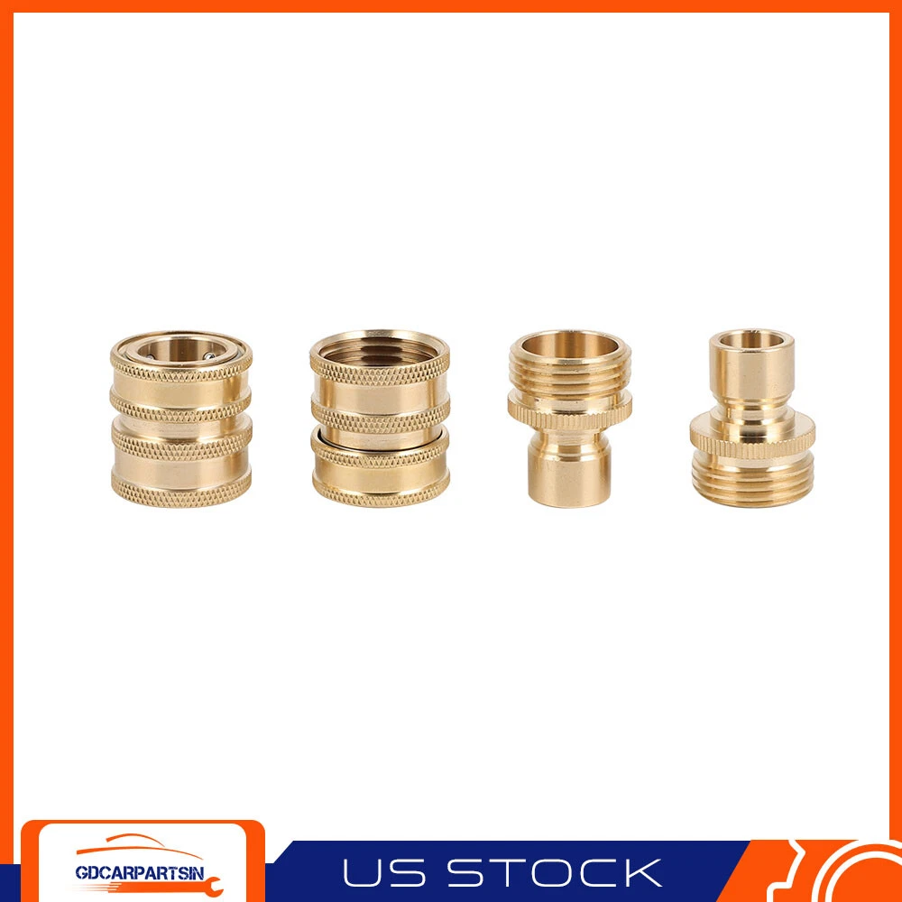 PURELY- 3/4" Garden Hose Solid Brass Quick Connect Water Female Male Connector Set Us