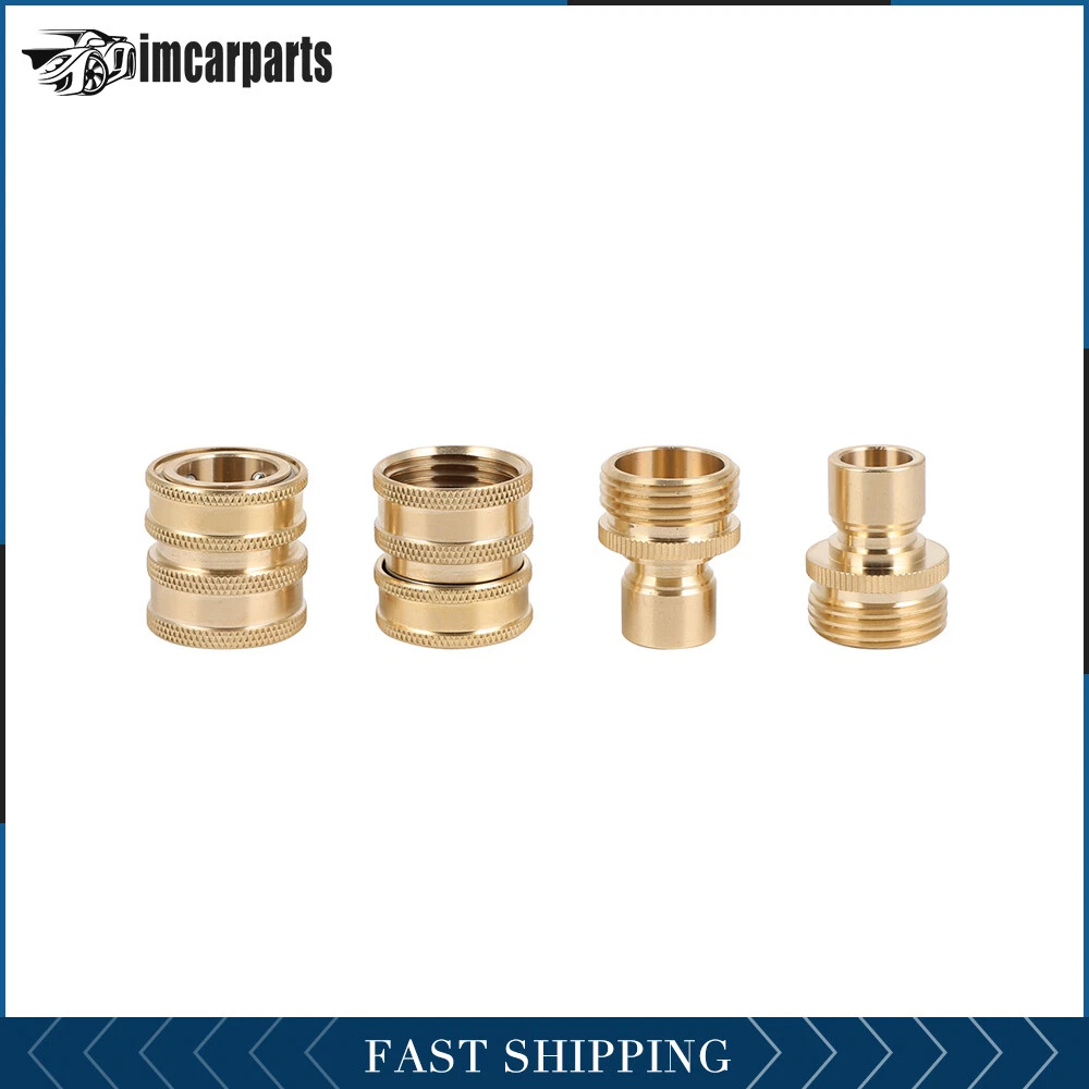 PURELY- 3/4" Garden Hose Solid Brass Quick Connect Water Female Male Connector Set Us
