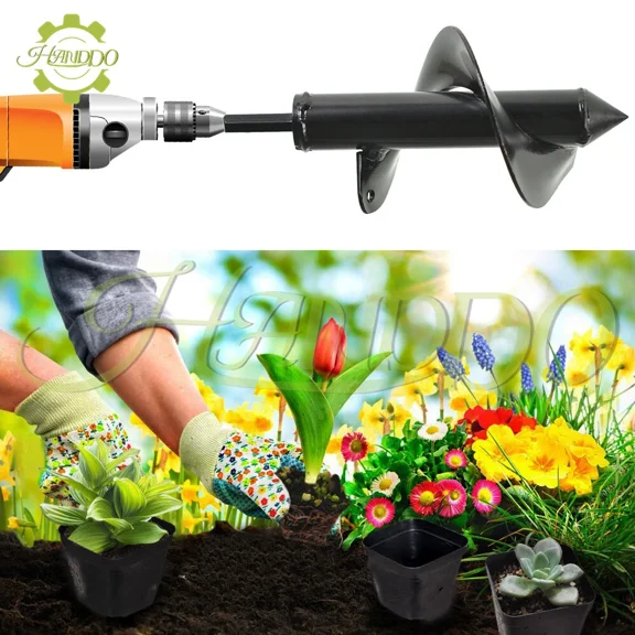 PURELY- Black Auger Drill Bit 3'' 7'' Garden Plant Flower Bulb Rapid Planter Spiral