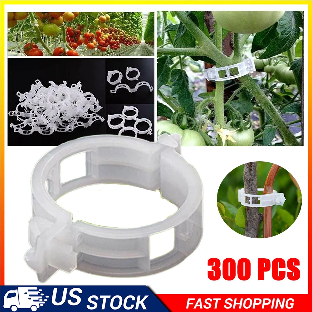 PURELY- 300X Useful Tomato Veggie Garden Plant Support Clips Trellis Twine Greenhouse Us