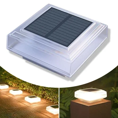 PURELY- Solar Post Cap Light Outdoor Garden Fence Deck Stairs Step Lamp 30Led Waterproof