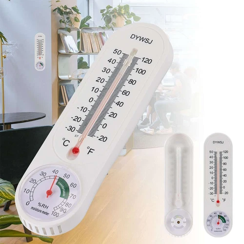 PURELY- 3Pcs Wall Thermometer Indoor Outdoor Mount Garden Greenhouse Home Humidity Meter