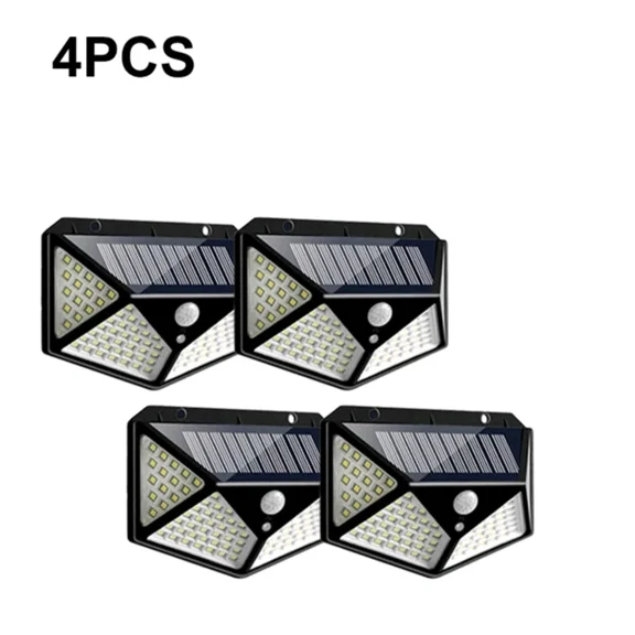 PURELY- 4 Pack Solar Power 100 Led Light Pir Motion Sensor Outdoor Security Lamp Wall Ga
