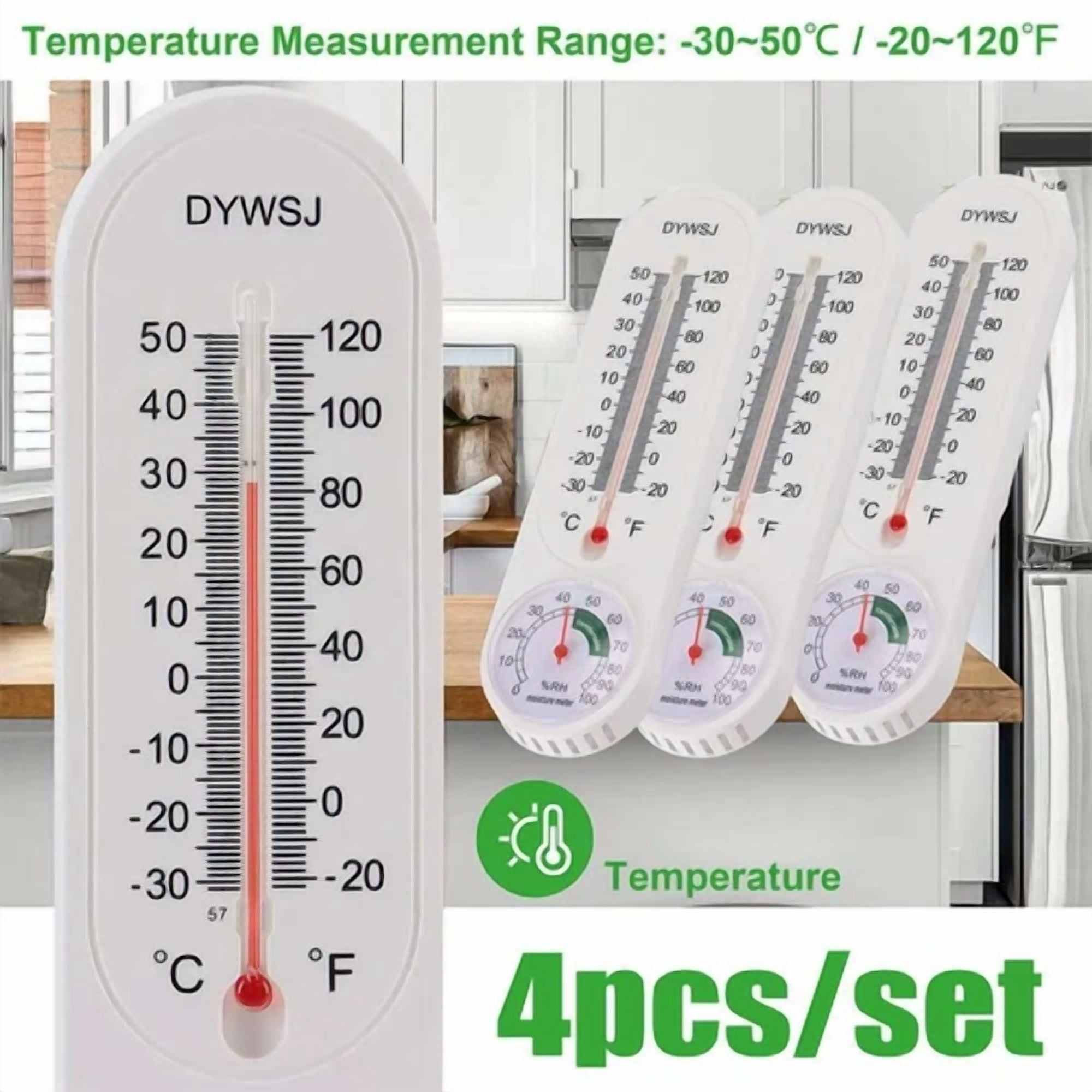 PURELY- 4 Wall Thermometer Indoor Outdoor Home Room Office Garden Greenhouse Temperature