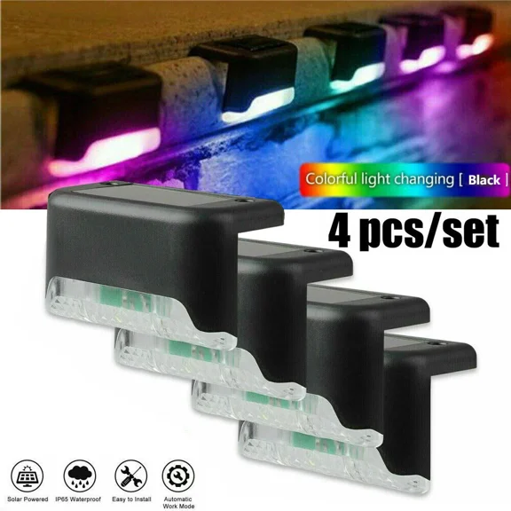 PURELY- 4X Solar Led Bright Deck Lights Outdoor Garden Patio Railing Decks Path Lighting