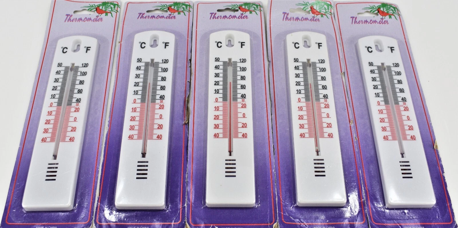 PURELY- 5-Pack American Scientific Wall Thermometer Indoor Outdoor Garden Home