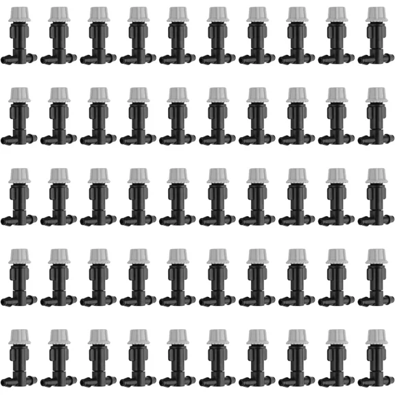 PURELY- 50 Pairs Adjustable Misting Drippers With Tee Joints For Plants And Garden