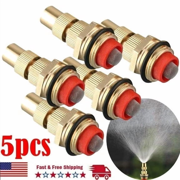 PURELY- 5X 1/2" Adjustable Spray Nozzle Atomizing Lawn Misting Sprinkler Patio Gardening