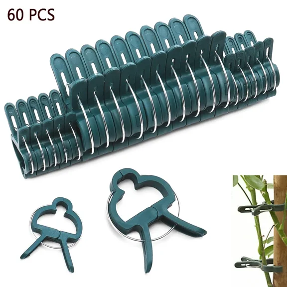 PURELY- 64 Pack Gentle Garden Plant Support Gripper Clips Veggie Flower Tree Stem Clamps