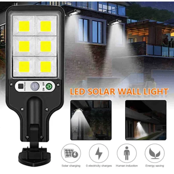 PURELY- 72 Cob Led Solar Wall Light Outdoor Commercial Garden Fence Street Lamp + Remote