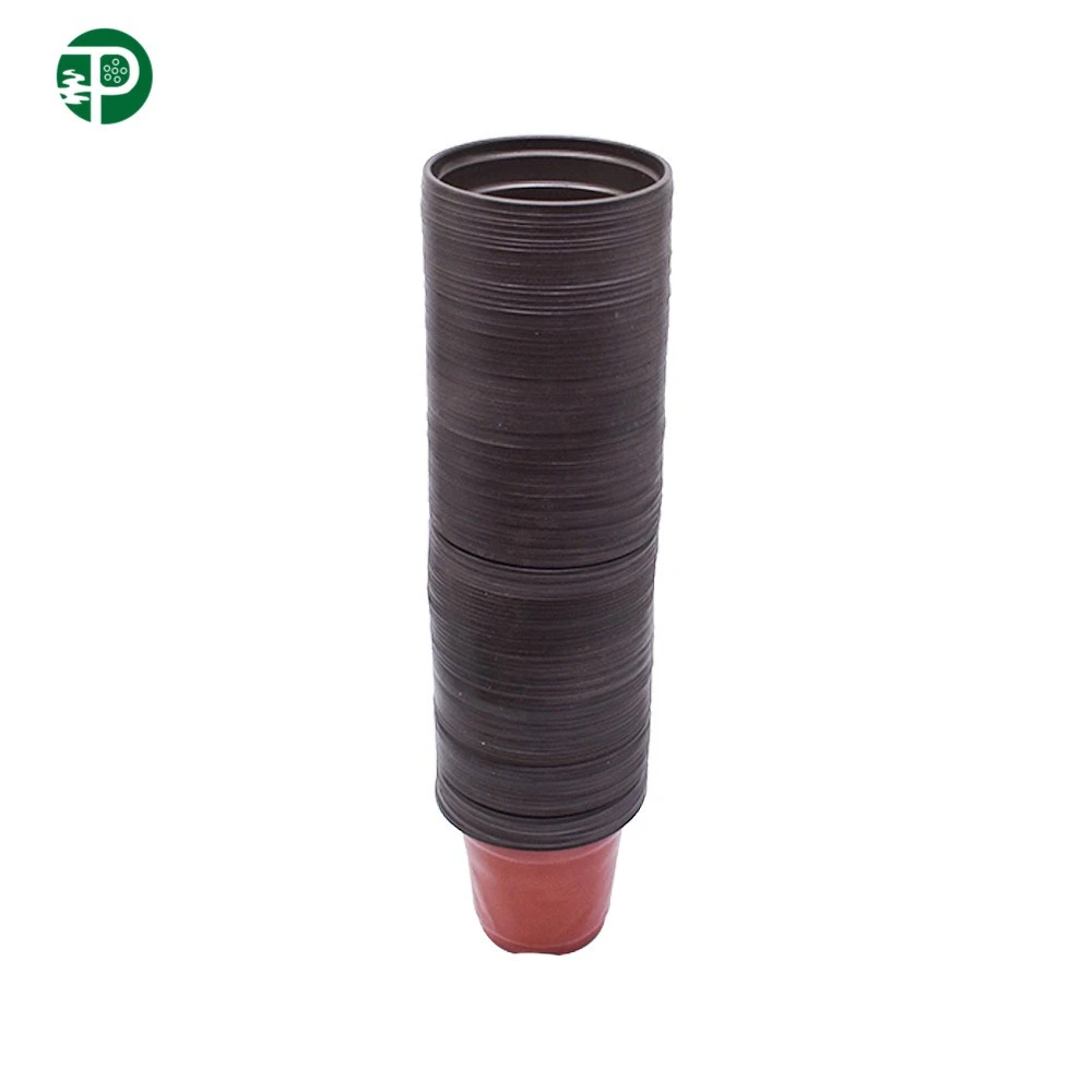 PURELY- 9×8×6Cm Multi Purpose Red Garden Nursery Pot Plastic Plant Flower Pots 100 Pack