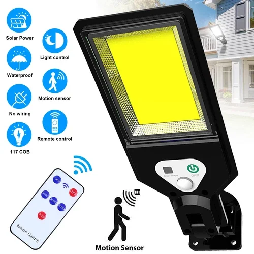 PURELY- 990000Lm Led Solar Motion Sensor Light Garden Outdoor Security Street Wall Lamp