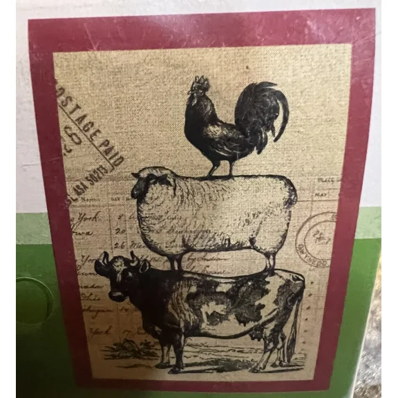 PURELY- Americana Primitive Garden Flag Sheep Cow Chicken Rooster 12.5" X 18"