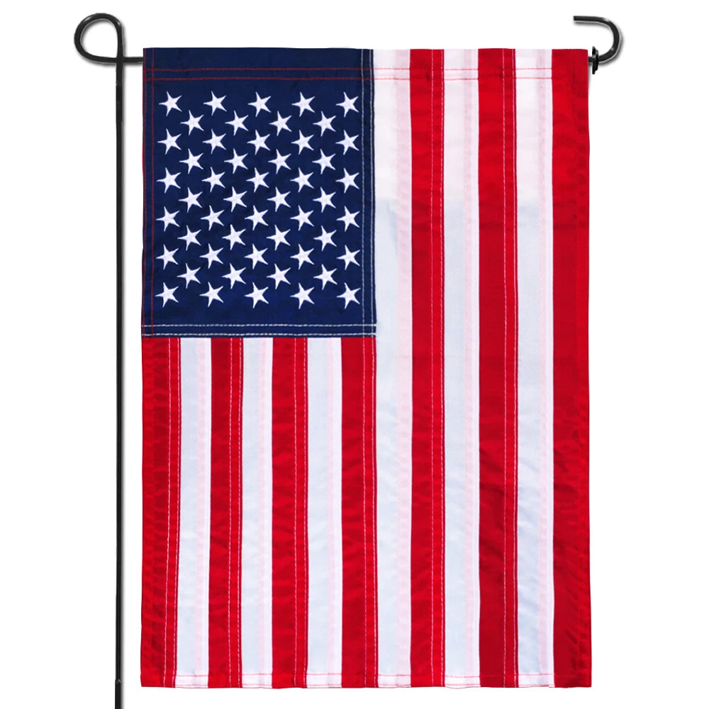 PURELY- Anley American Us Garden Flag Usa Patriotic Yard Flags Embroidered 18X12.5 In