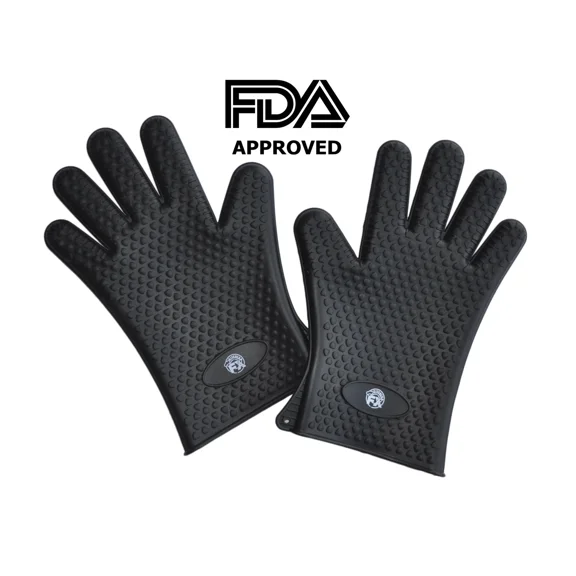 PURELY- Bbq Gloves Barbecue Kitchen Fx Heat Resistant Silicone Cooking Grill 2 Gloves