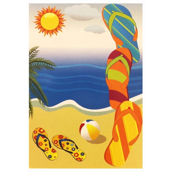 PURELY- Beach Flip Flops Garden Flag 12"X18" Summer Beach Decorative Flag Designer Flag
