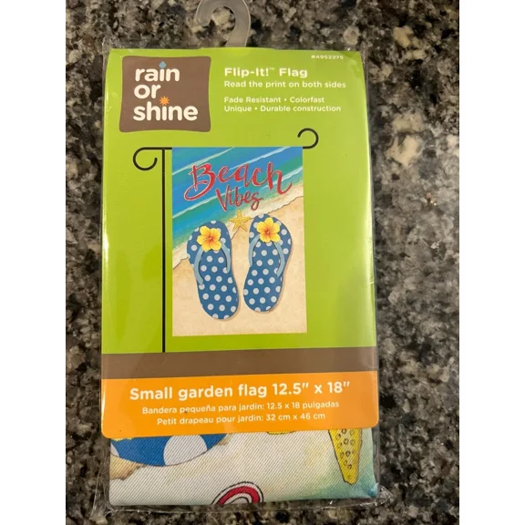 PURELY- Beach Vibes 12.5" X 18" Garden Flag 27-3652-50 Flip It! Rain Or Shine