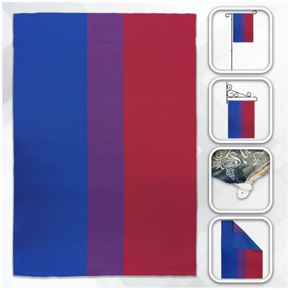 PURELY- Bisexual Rainbow Pride 12.5X18 Double Sided Polyester Sleeve Garden Flag