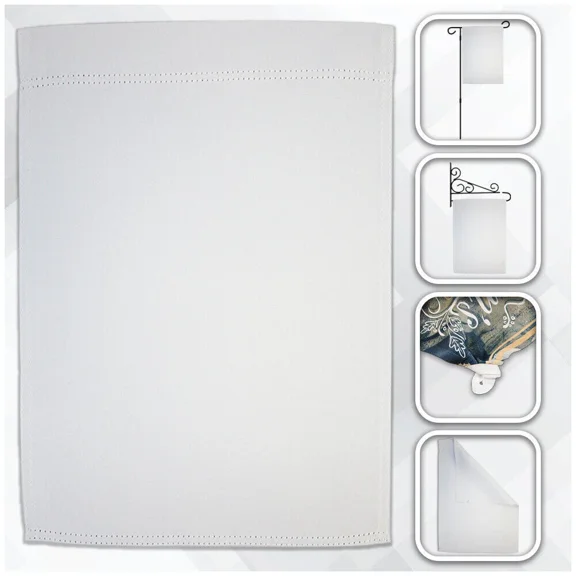 PURELY- Blank Flag 12X18In Solid White Garden Flag Sublimation Blank Garden Flag 100D