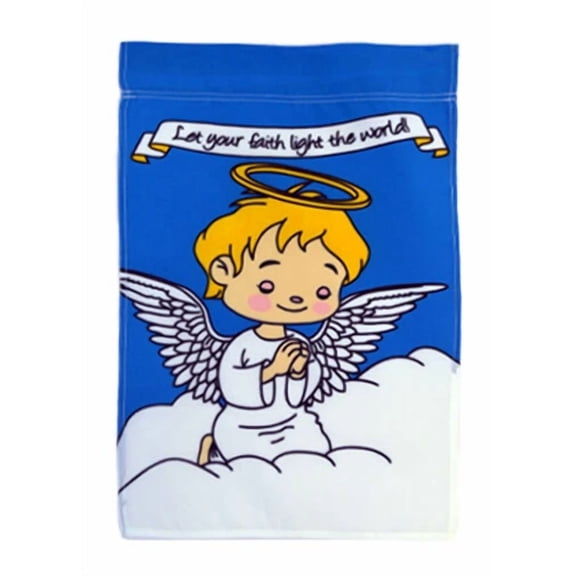 PURELY- Boy Angel Flag 28X40In Angel Praying Garden Flag Let Your Faith Light The World