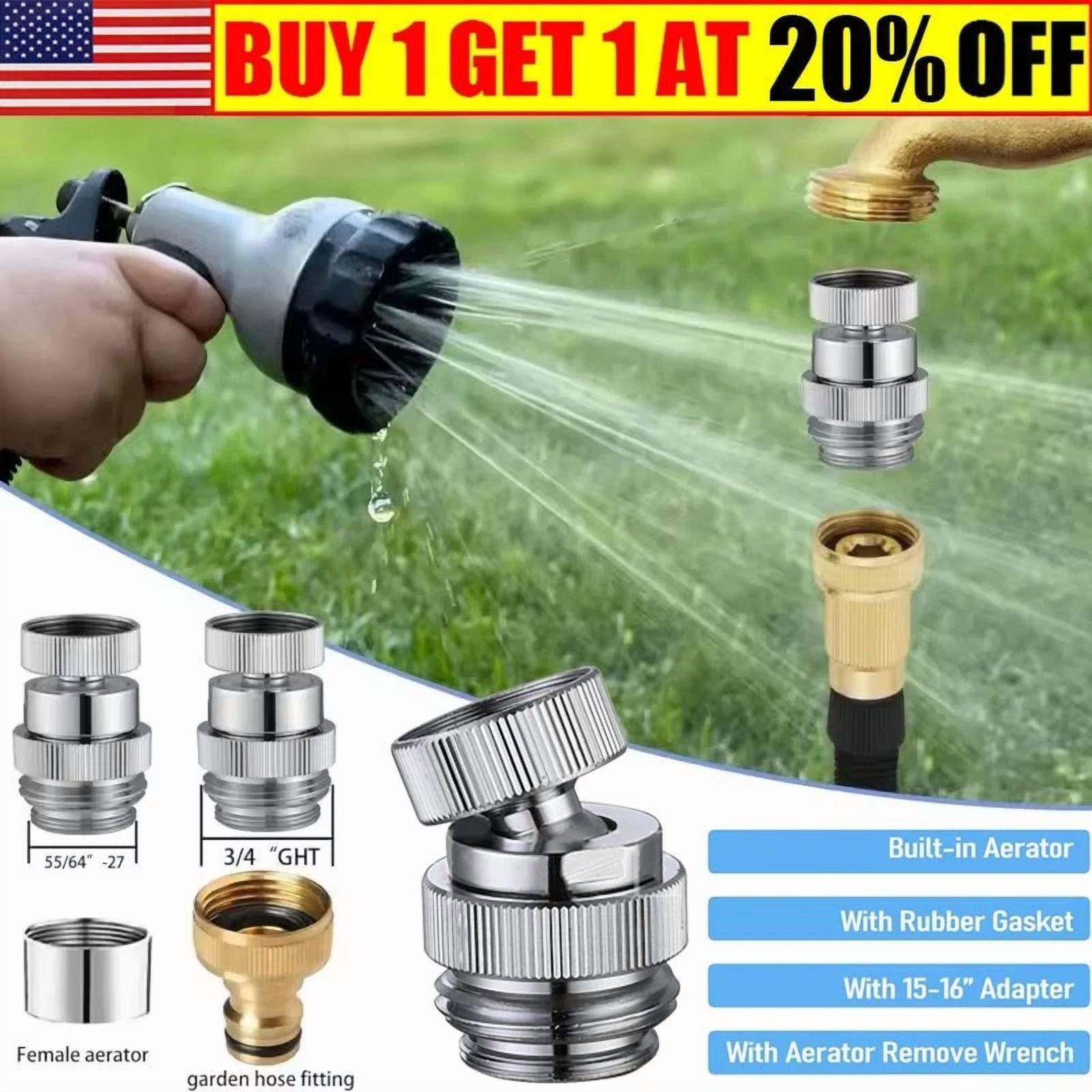 PURELY- Brass Sink Faucet 3/4" To Garden Hose Adapter Swivel Adapter + Aerator Kit